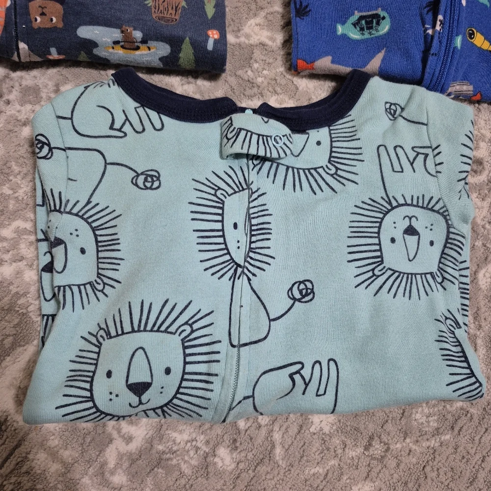 Carter's Boy's Lion, Pirate, Camping Wilderness Cotton Sleeper Set Size 24M - Picture 4 of 4